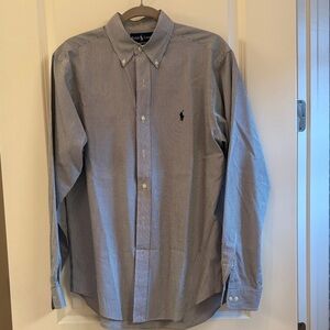 Ralph Lauren Men's Blue and White Checkered Shirt